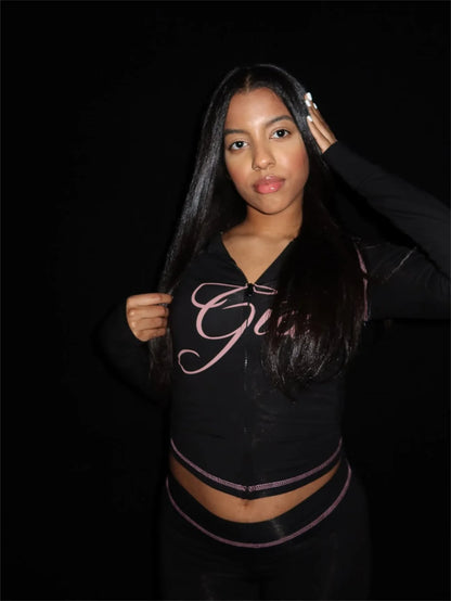Y2K Hooded 2-Piece Set