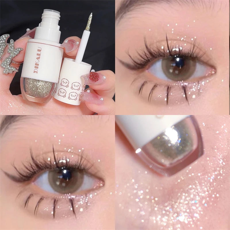 Bear Bowling Ball Liquid Eyeshadow – Super Sparkle Pearl Glitter Eye Makeup