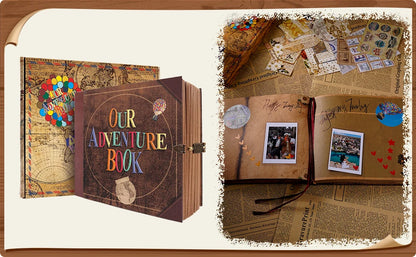 Our Adventure Book – 146-Page Retro Travel Diary & DIY Photo Album Scrapbook