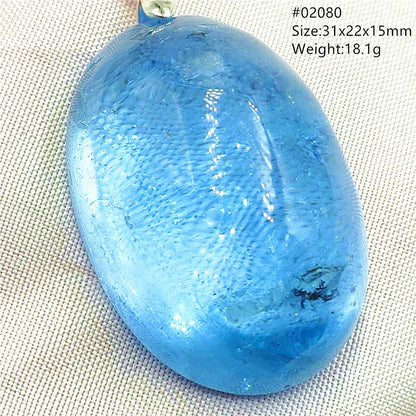 Natural Blue Topaz Quartz Pendant Necklace – Oval Healing Stone Jewelry