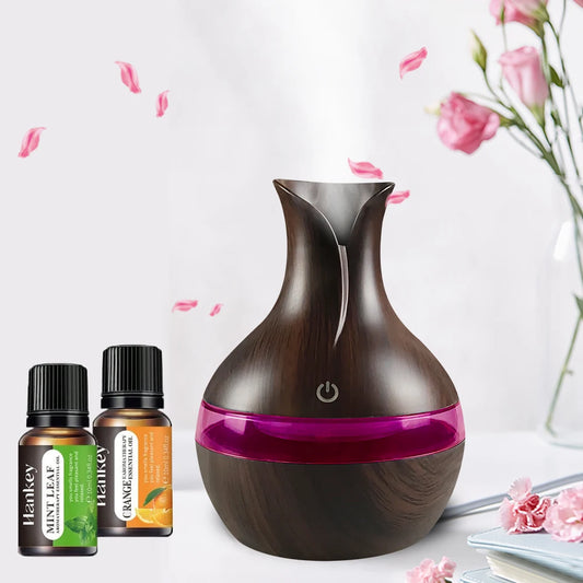 Mini USB Diffuser & Air Humidifier – 300ml Cool Mist Maker with LED Night Light