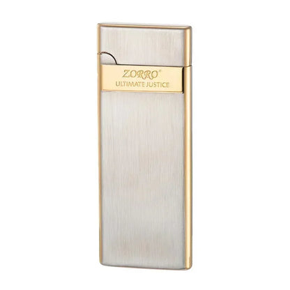 Ultra-Thin Metal Torch Lighter – Refillable Butane Gas with Grinding Wheel Ignition