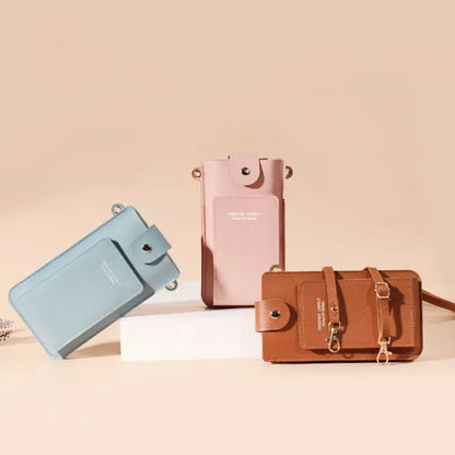 Women’s Touch Screen Crossbody Purse – Soft PU Leather Shoulder Bag with Wallet Function