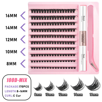 DIY Lash Cluster Extension Kit – Bond, Seal & Applicator Set (5–16mm)