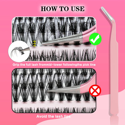 DIY Lash Cluster Extension Kit – Bond, Seal & Applicator Set (5–16mm)