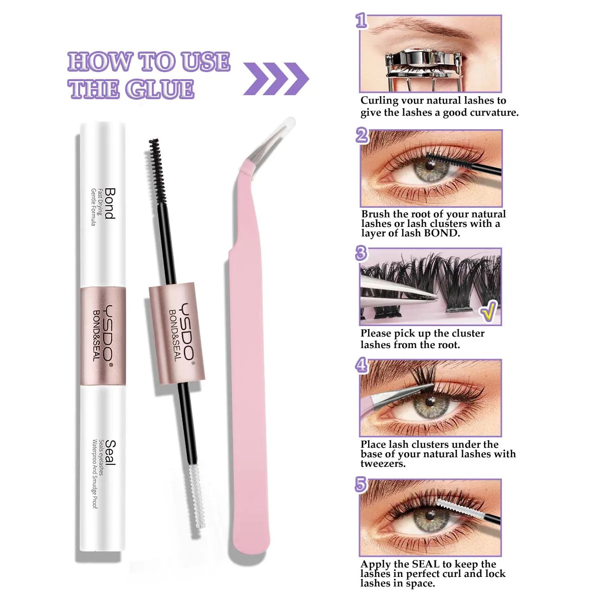 DIY Lash Cluster Extension Kit – Bond, Seal & Applicator Set (5–16mm)