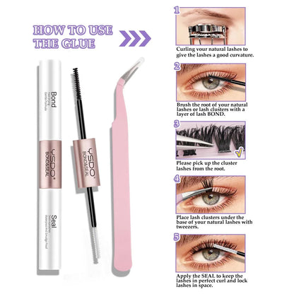 DIY Lash Cluster Extension Kit – Bond, Seal & Applicator Set (5–16mm)