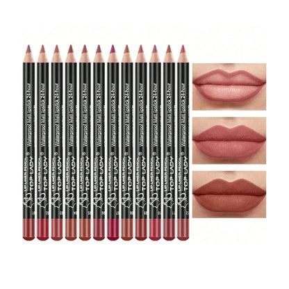 12PCS Matte Lip Liner Pencil Set