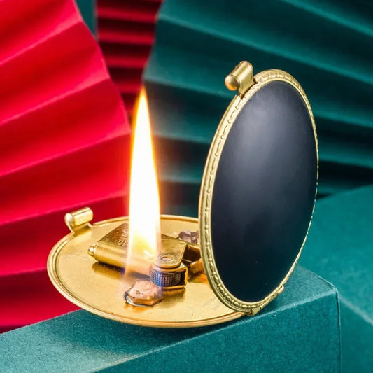 Vintage Brass Powder Box Kerosene Lighter