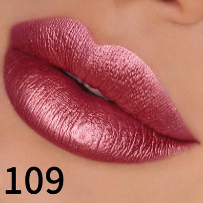 19-Color Glitter Lipstick Collection – Hydrating, Sparkling Metallic Lip Tints