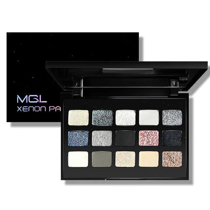 15-Color Pearl Glitter Eyeshadow Palette – Smoky, Cool-Toned, Waterproof Makeup