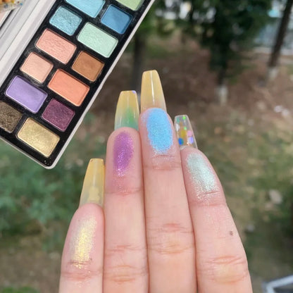 16-Color Glitter & Matte Eyeshadow Palette – Chameleon Glow Shades for Bold Eye Looks