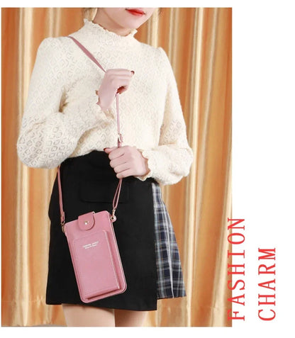 Women’s Touch Screen Crossbody Purse – Soft PU Leather Shoulder Bag with Wallet Function
