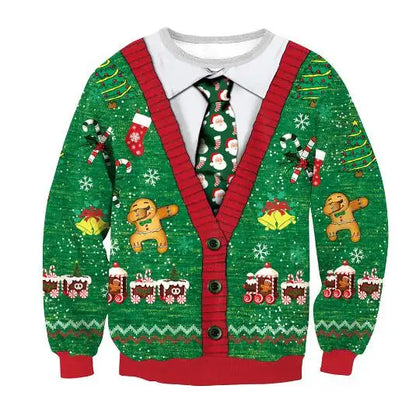 3D Funny Christmas Sweater – Green Holiday Jumper for Party & Festive Wear
