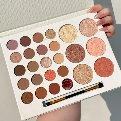 26-Color Eyeshadow Palette – Matte & Highlighter Blend Long-Lasting Makeup