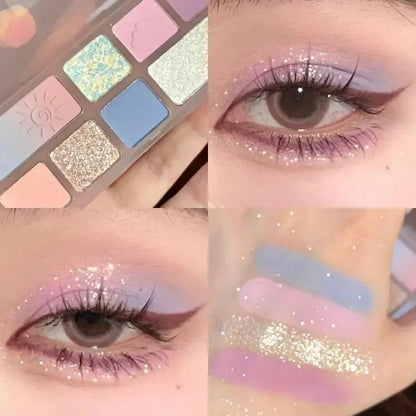 Autumn & Winter Orange Eyeshadow Palette – Matte & Pearlescent Shades for Warm Looks