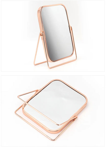 Dual-Sided Square Tabletop Makeup Mirror