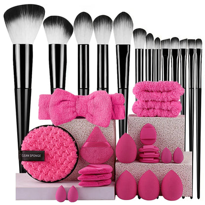 Professional Makeup Brush Set – 13pcs / 33pcs with Sponges & Tools