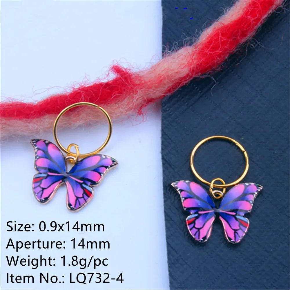 5pcs Butterfly Hair Beads