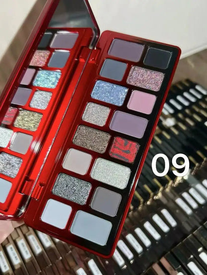 16-Color Glitter & Matte Eyeshadow Palette – Chameleon Glow Shades for Bold Eye Looks