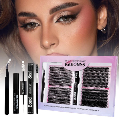 Mixed Cluster Lash Extension Kit – 30D + 40D | 60P + 80P | Glue, Remover, Sealant, Tweezers & Brushes