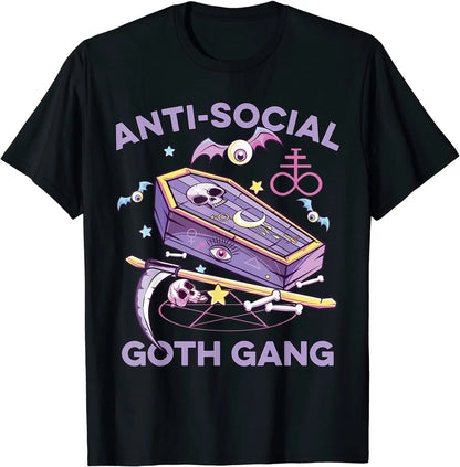 Anti-Social Pastel Goth Gang T-Shirt – Alternative Aesthetic Streetwear Tee