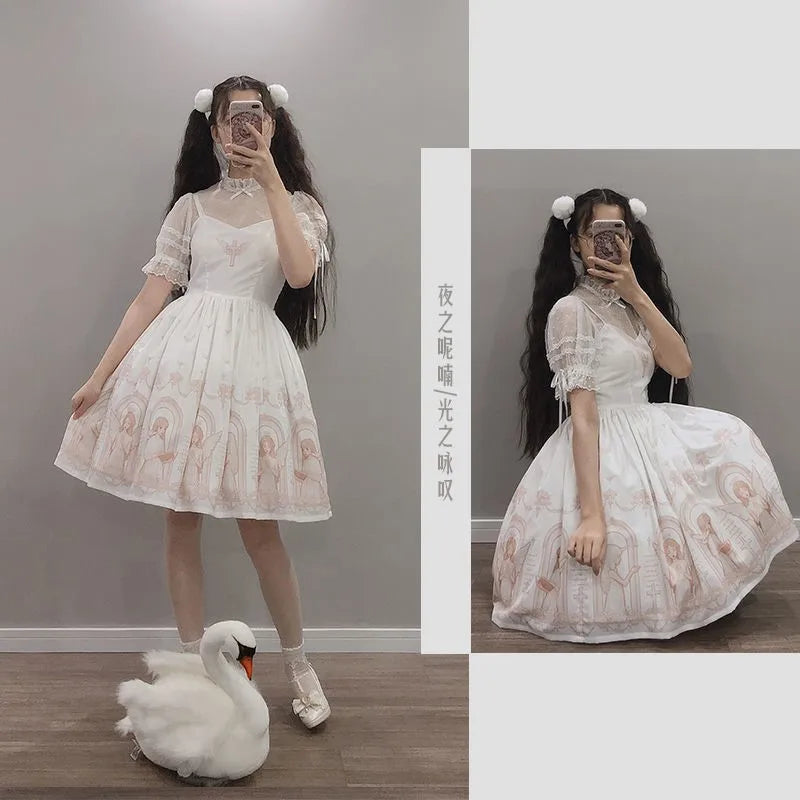 Dark Gothic Devil Print Lolita Dress