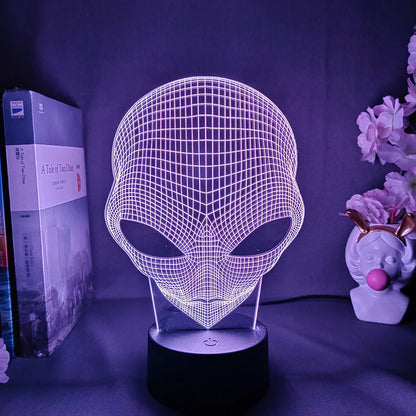 3D Illusion Alien Lamp – Color Changing Night Light