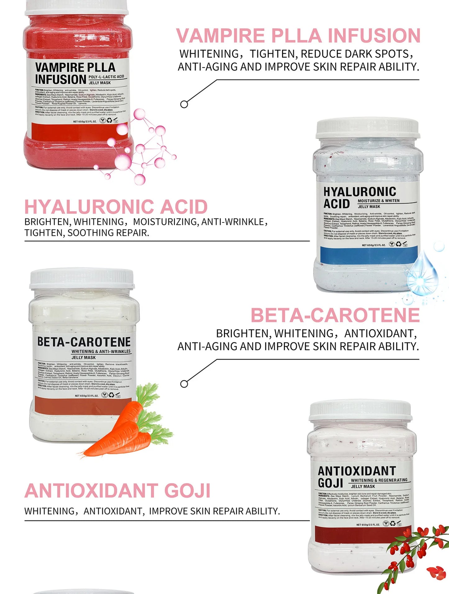 650g Chamomile & Hyaluronic Acid Jelly Mask Powder – Hydrating, Firming & Brightening Facial Treatment 💆‍♀️✨