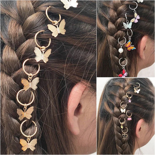 5pcs Butterfly Hair Beads