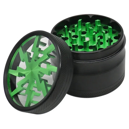 63mm Aluminum Alloy Grinder – 4-Layer Metal Herb & Spice Crusher with LED Lighting (5 Colors)