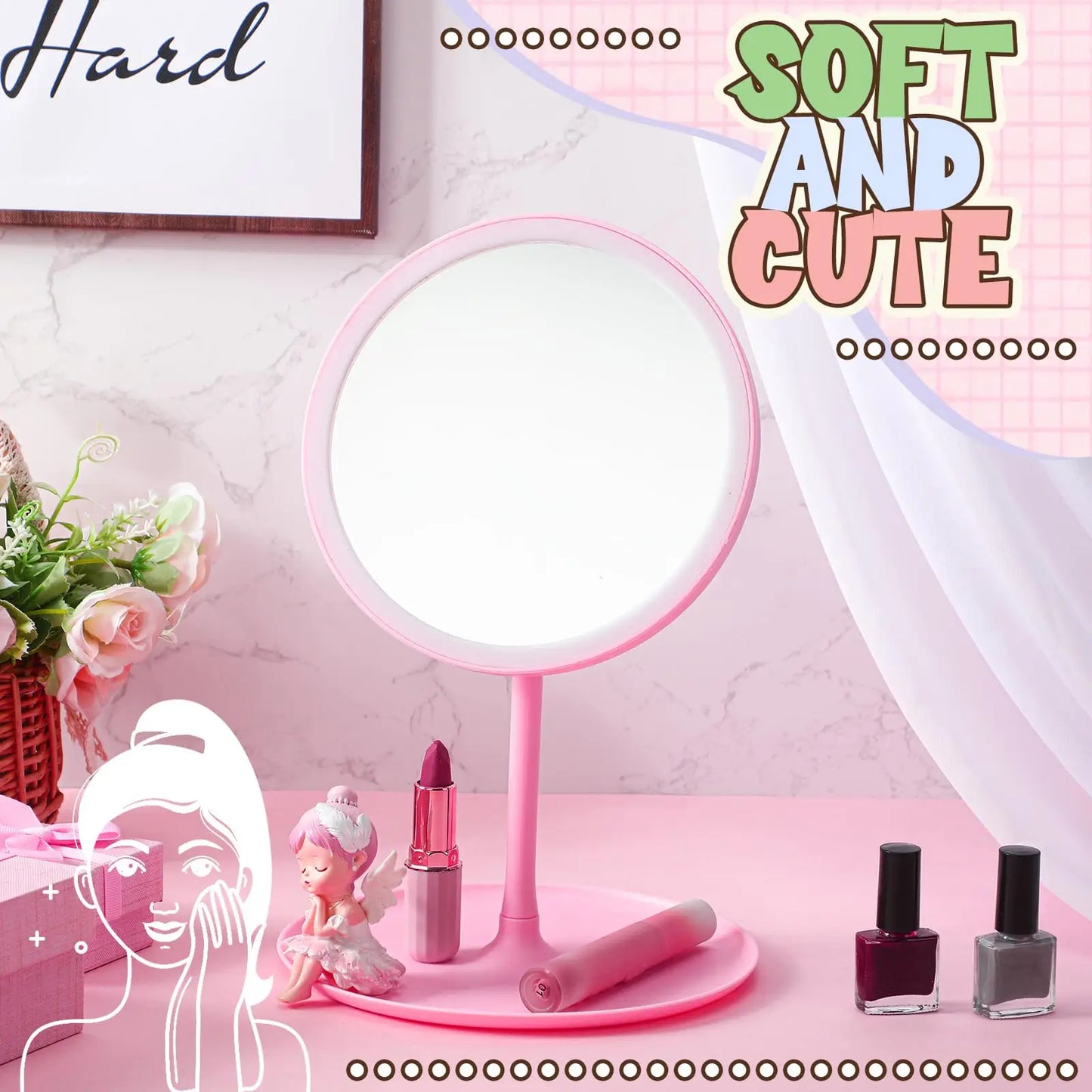 Spa Party Mirrors for Girls – 6-10PCS Makeup & Dressing Table Set