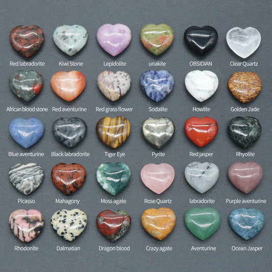 Natural Stone Heart Crystals – Rose Quartz, Amethyst & Gemstone Ornaments