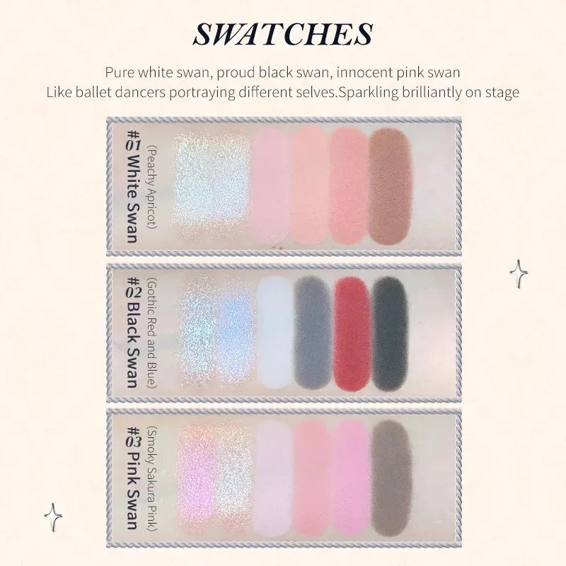 Moonlight Mermaid Eyeshadow Palette – 5-Color Matte & Shimmer Chameleon Finish