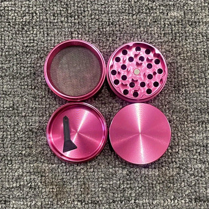 Pink Metal Herb & Spice Grinder (1.6 / 2 Inch, 4-Layer)