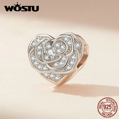 925 Sterling Silver Rainbow Heart Charm – Shine with Every Sparkle