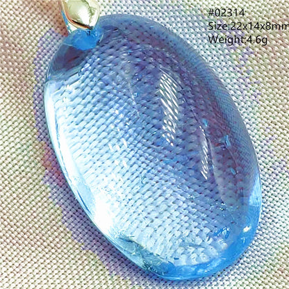 Natural Blue Topaz Quartz Pendant Necklace – Oval Healing Stone Jewelry