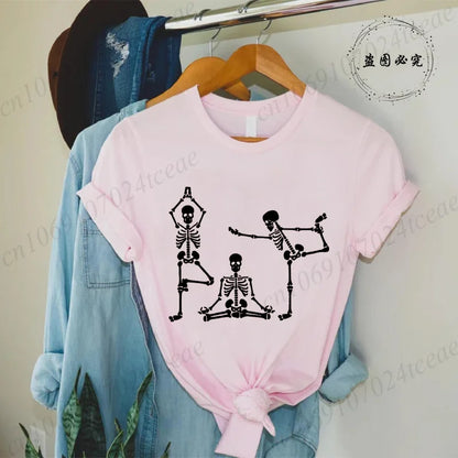 Skeleton Yoga Funny Halloween Shirt