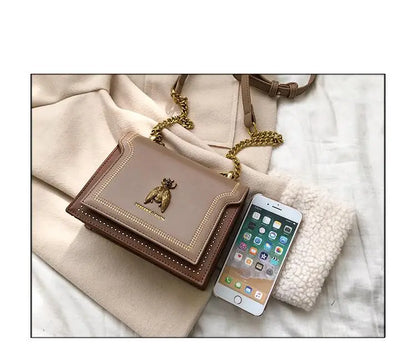 Luxury Bee Design Crossbody Handbag – Elegant Square Shoulder Bag