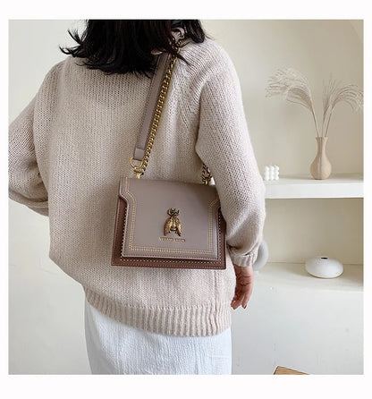 Luxury Bee Design Crossbody Handbag – Elegant Square Shoulder Bag