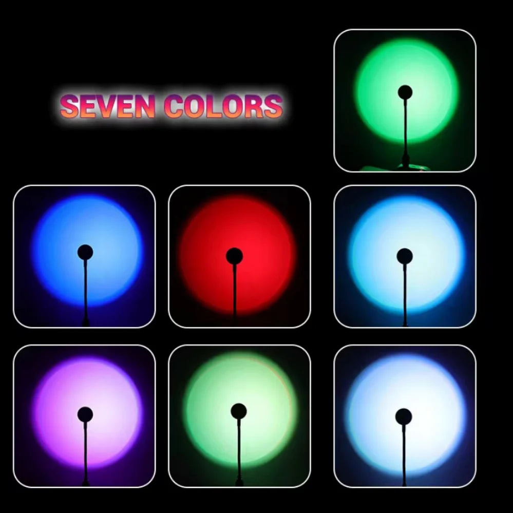 Sunset Lamp LED USB Rainbow Projector – Neon Night Light for Bedroom & Photography