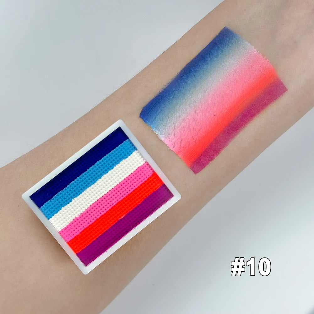 UV Glow-in-the-Dark Rainbow Face & Body Paint – Fluorescent Neon Makeup for Parties & Festivals
