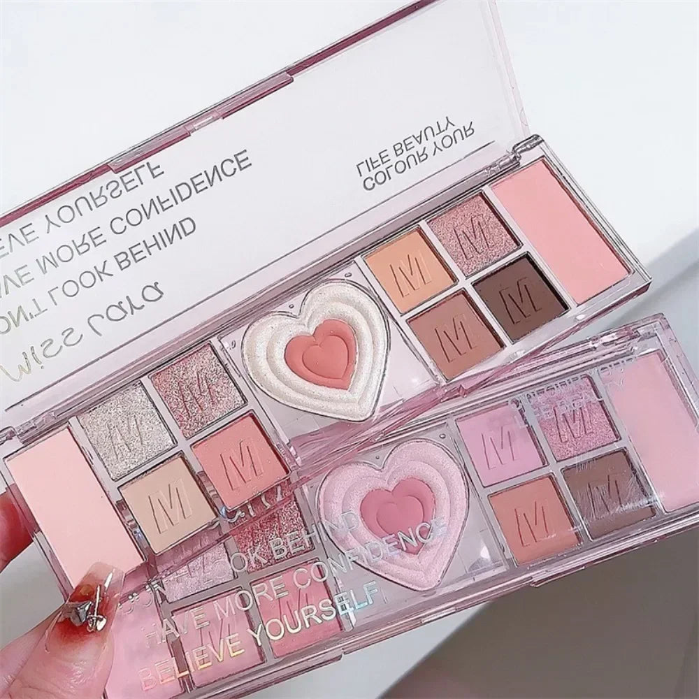 Love Heart 12-Color Pink Eyeshadow Palette