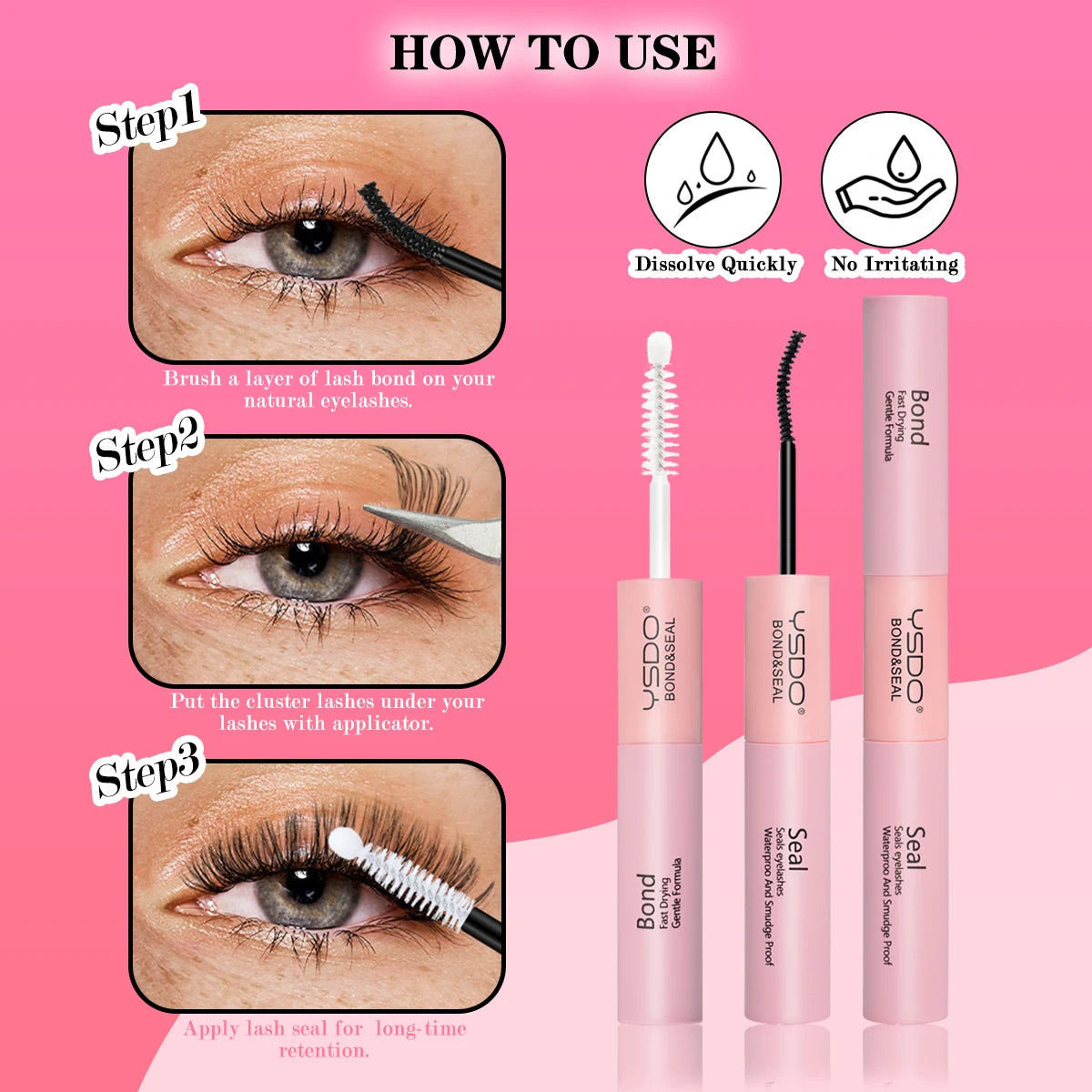DIY Lash Cluster Extension Kit – Bond, Seal & Applicator Set (5–16mm)