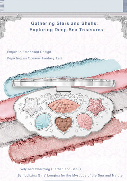 Flower Knows Shell Eyeshadow Palette – 6 Shades of Ocean-Inspired Elegance