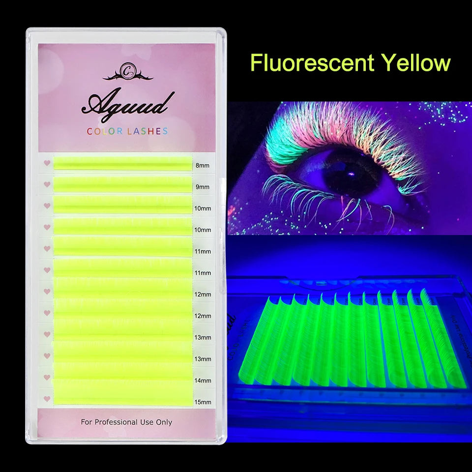 Glow-in-the-Dark Neon UV Lash Extensions – Fluorescent Color Faux Mink D Curl