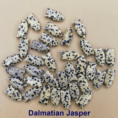 Small Fish Figurine Stone Pendant – Natural Crystal Gemstone for Jewelry & DIY Accessories