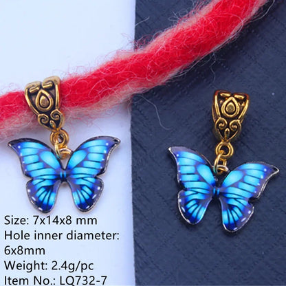 5pcs Butterfly Hair Beads