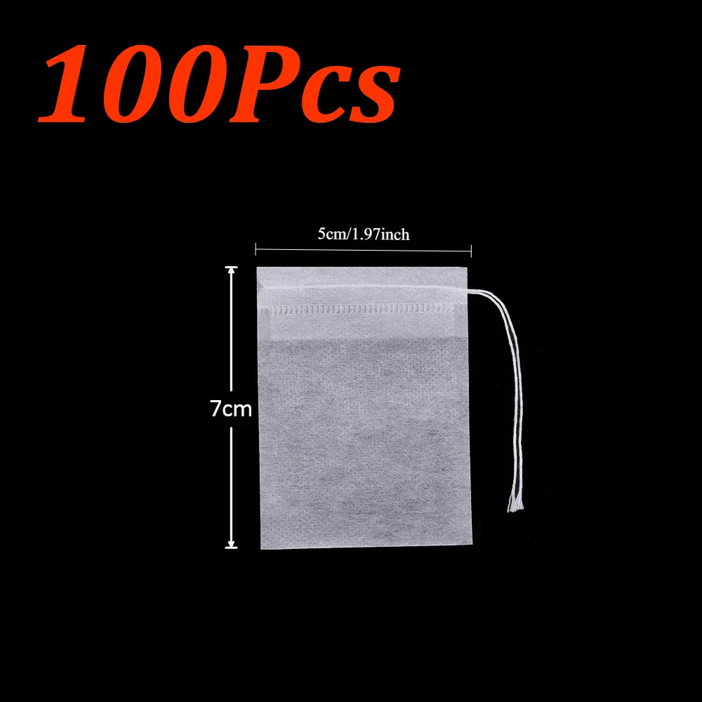 Disposable Tea Filter Bags – Empty Drawstring Paper Pouches for Loose Tea, Herbs & Coffee (100–1000PCS)
