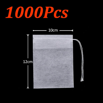 Disposable Tea Filter Bags – Empty Drawstring Paper Pouches for Loose Tea, Herbs & Coffee (100–1000PCS)